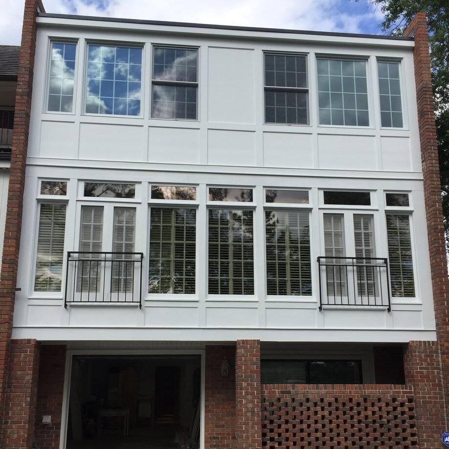 Outdoor trim and cast iron on windows