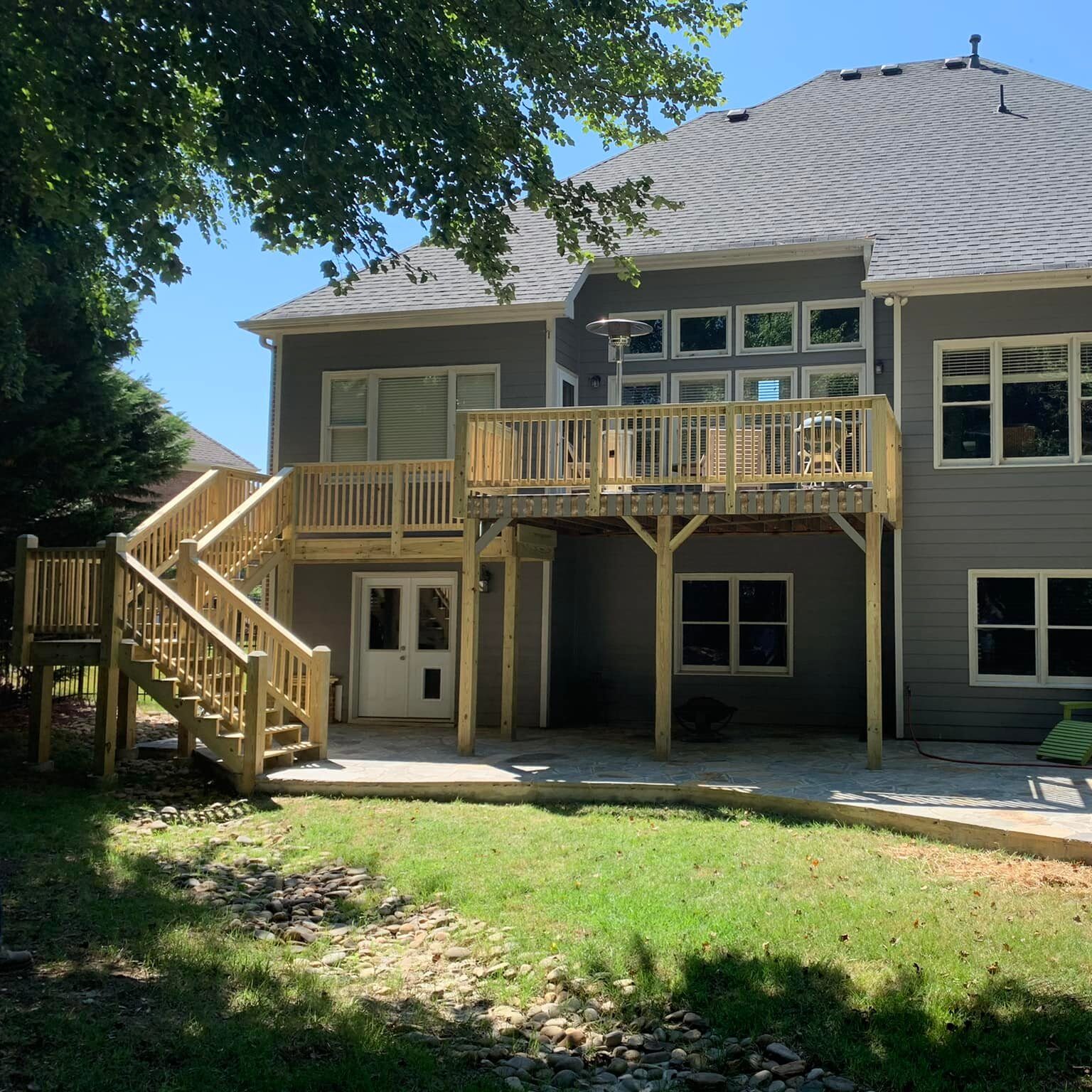 Large back second-story deck